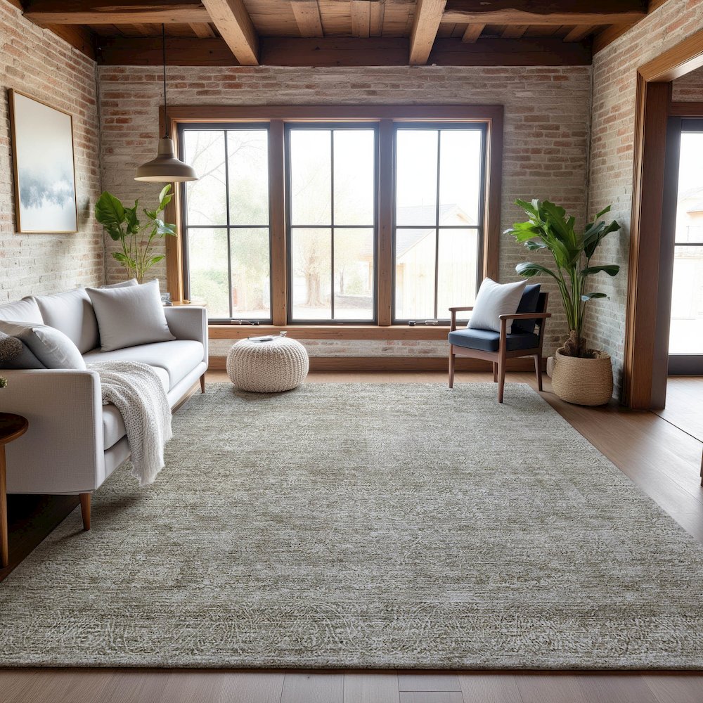 Premium Machine Washable Mayfield AMF1172 Linen 9' x 12' Rug. Picture 5