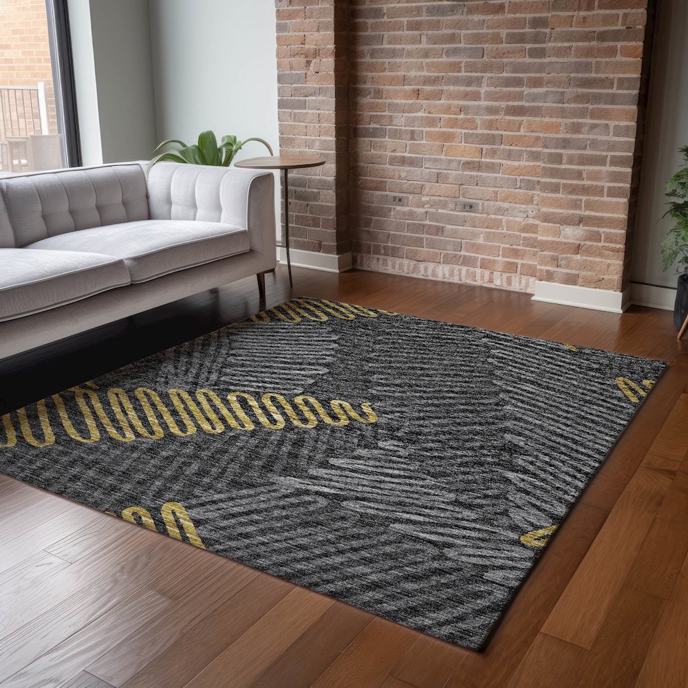 Premium Machine Washable Mayfield  Gray 9' x 12' Rug. Picture 6