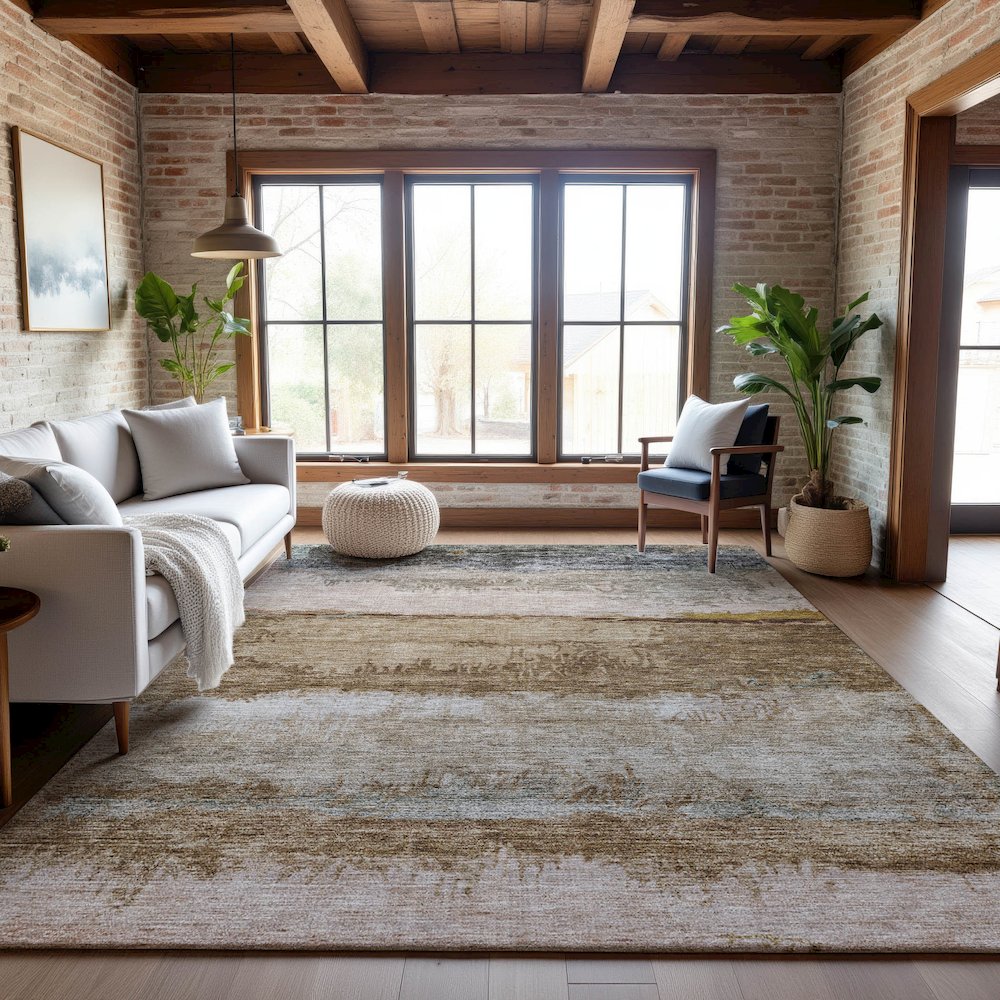 Premium Machine Washable Mayfield AMF1197 Beige 9' x 12' Rug. Picture 5