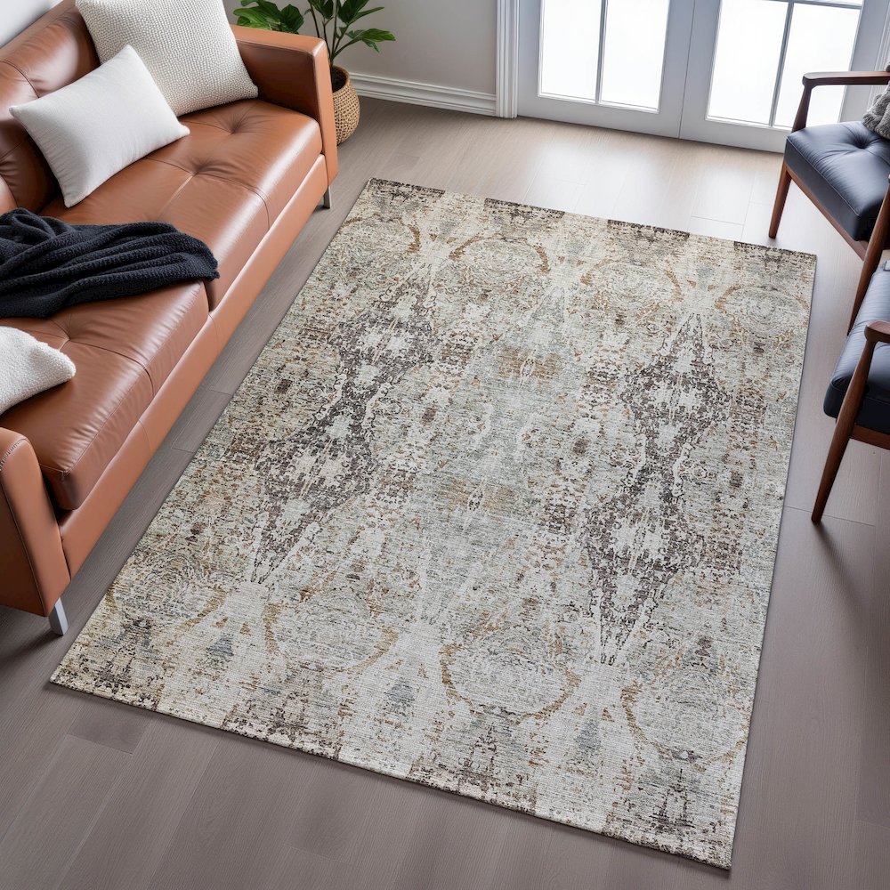 Premium Machine Washable Mayfield AMF1222 Linen 9' x 12' Rug. Picture 6