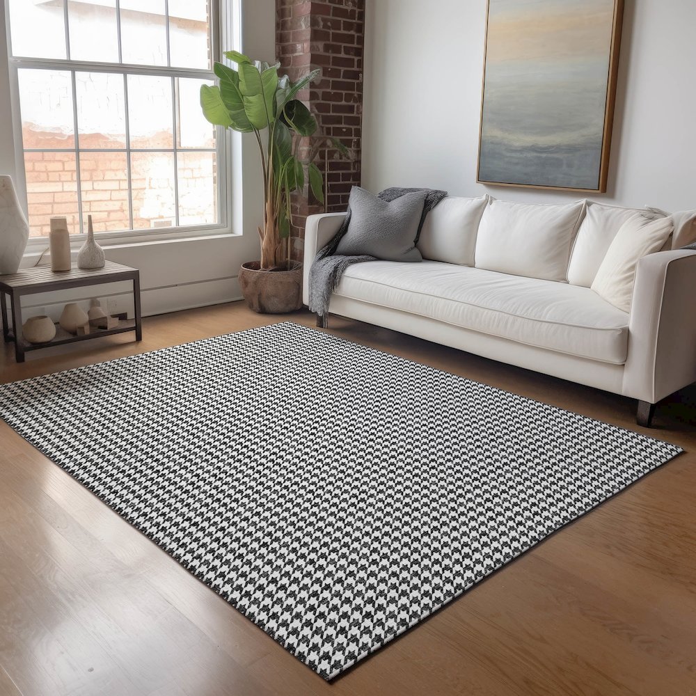 Premium Machine Washable Mayfield  Black 9' x 12' Rug. Picture 5