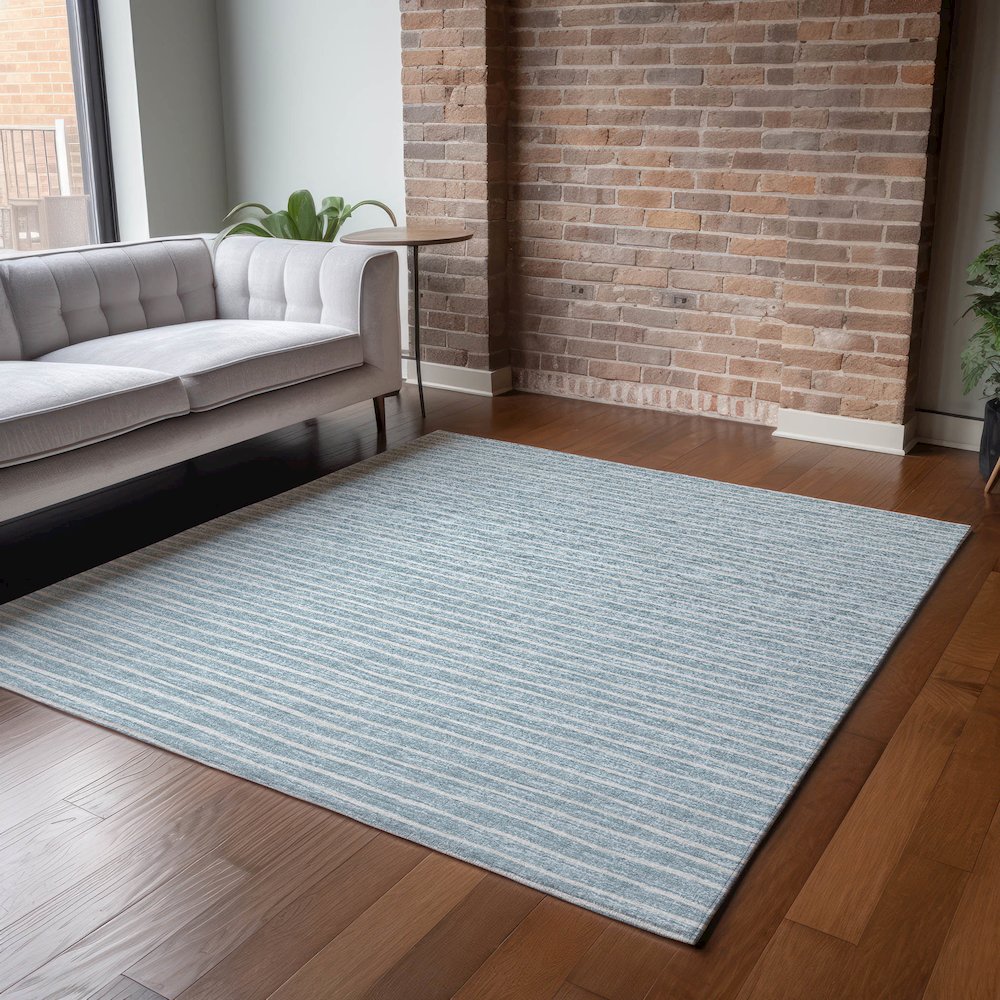 Premium Machine Washable Mayfield  Sky 9' x 12' Rug. Picture 6