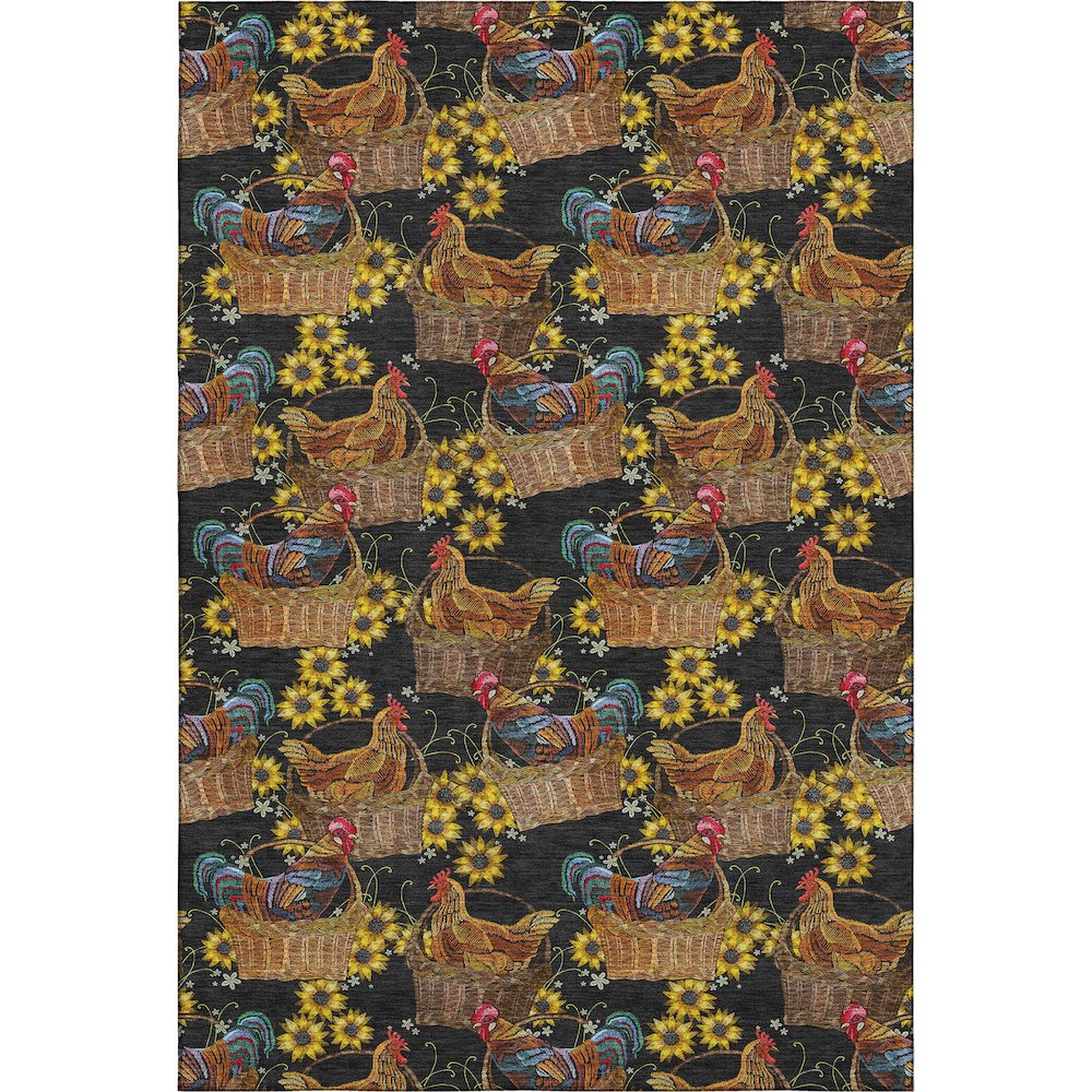 Premium Machine Washable Mayfield  Midnight 9' x 12' Rug. Picture 1