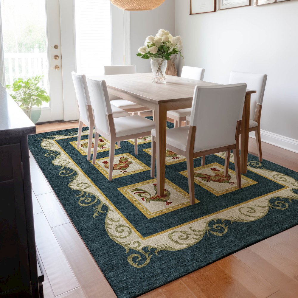 Premium Machine Washable Mayfield  Midnight 9' x 12' Rug. Picture 6