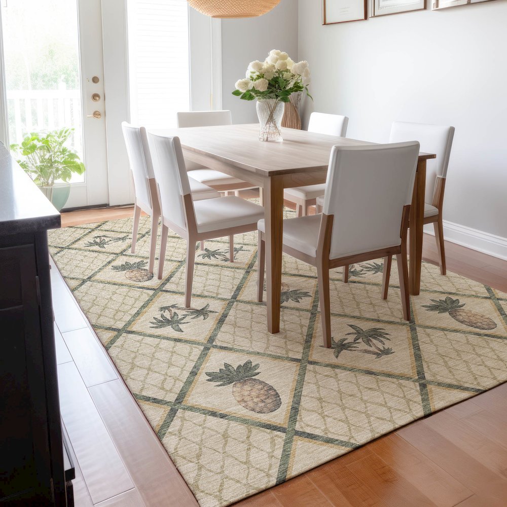 Premium Machine Washable Mayfield  Palm 9' x 12' Rug. Picture 6