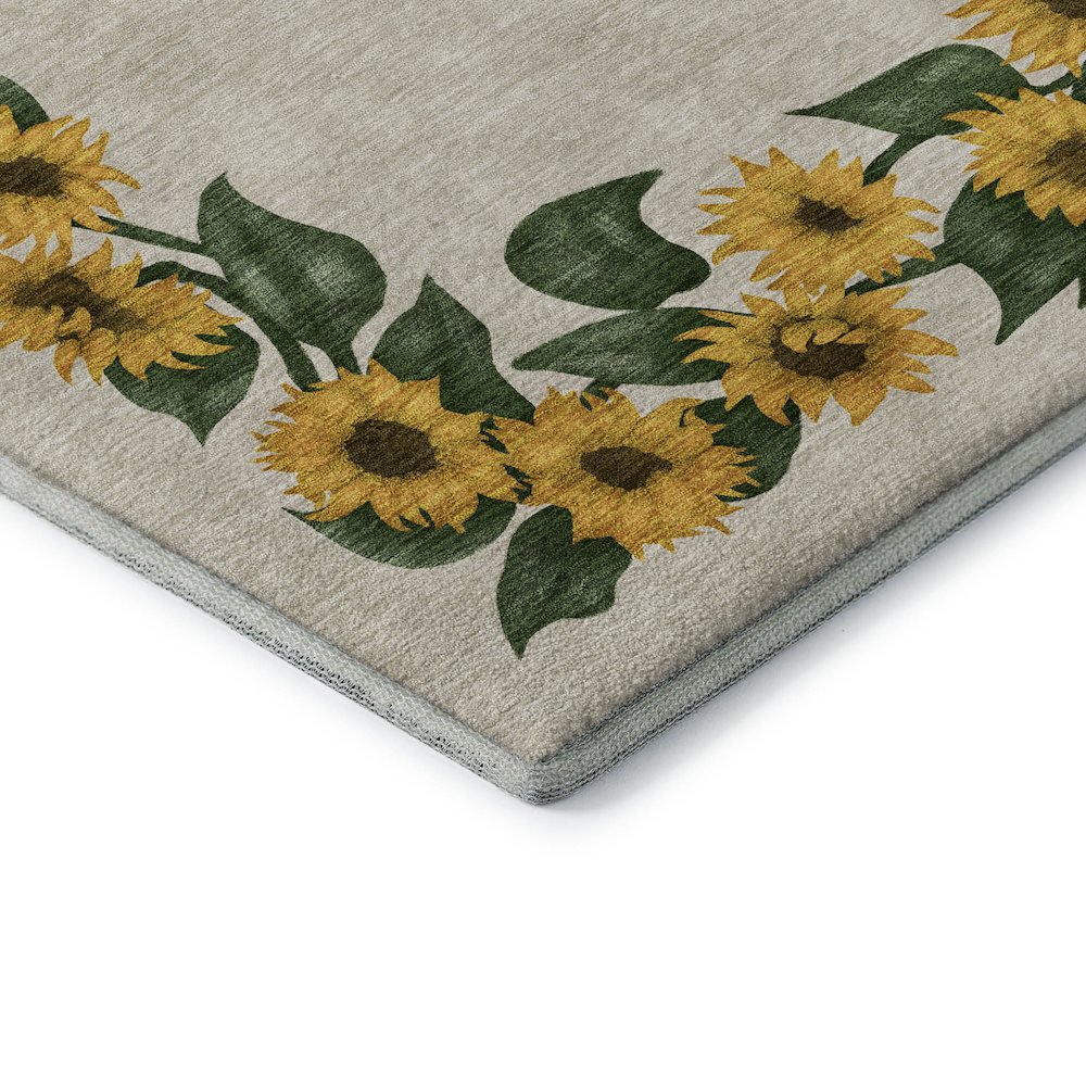 Premium Machine Washable Mayfield  Yellow 5' x 7'6" Rug. Picture 3