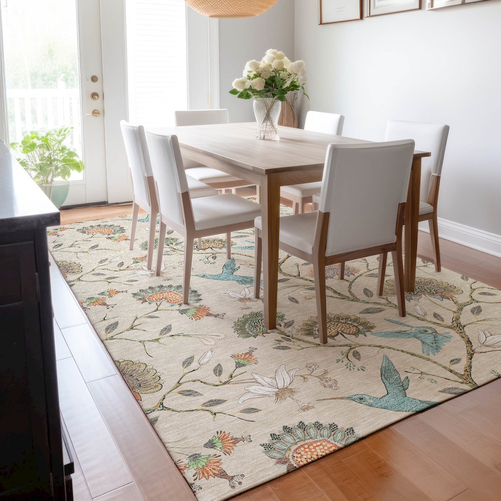 Premium Machine Washable Mayfield  Beige 9' x 12' Rug. Picture 6