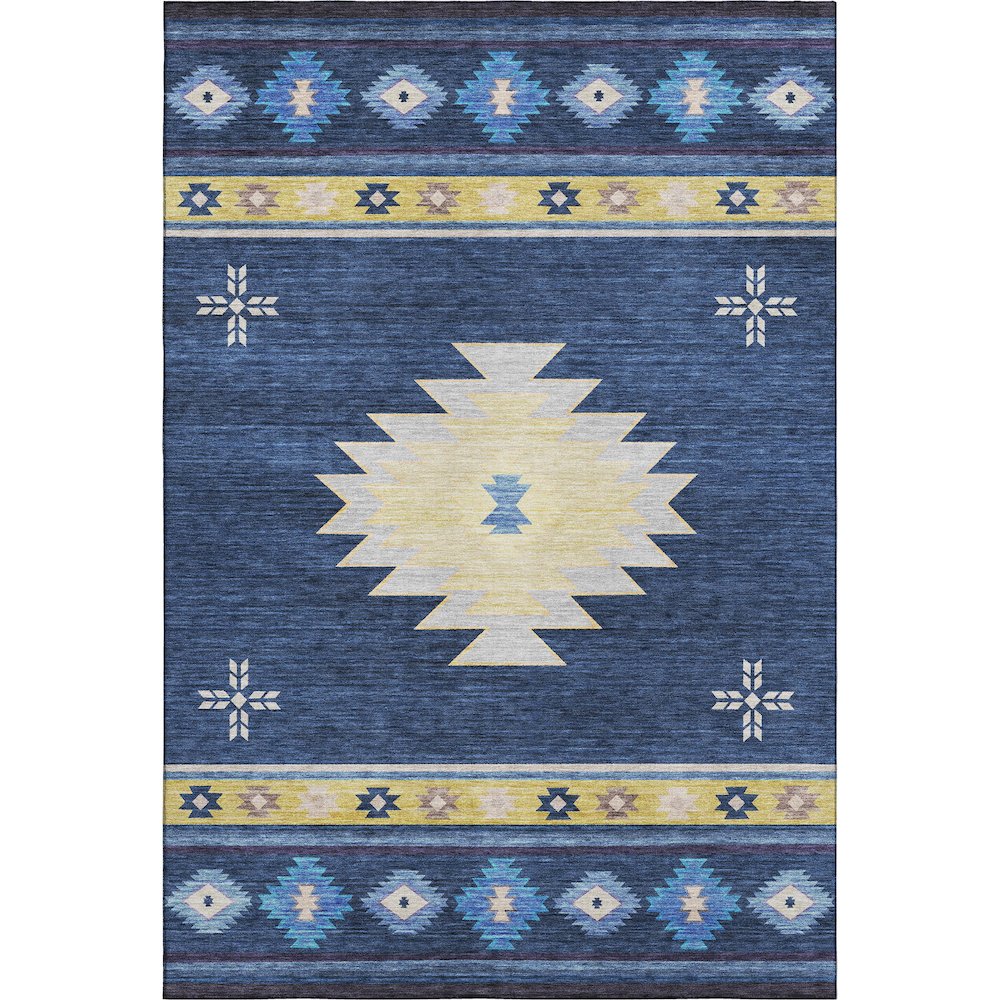 Premium Machine Washable Mayfield  Blue 9' x 12' Rug. Picture 1