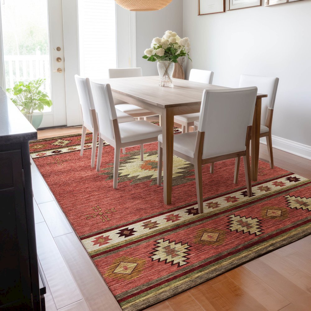 Premium Machine Washable Mayfield  Spice 9' x 12' Rug. Picture 6