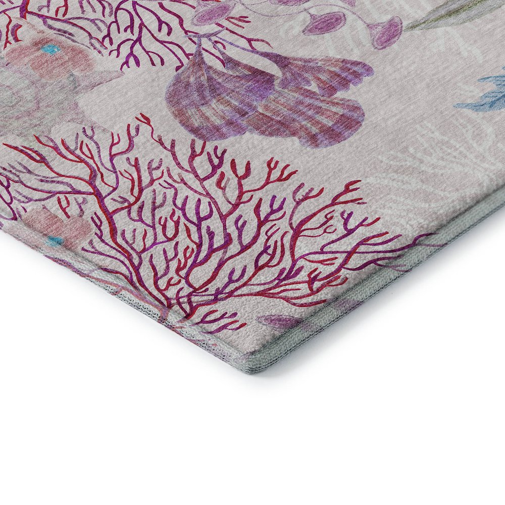 Premium Machine Washable Mayfield  Raspberry 5' x 7'6" Rug. Picture 3