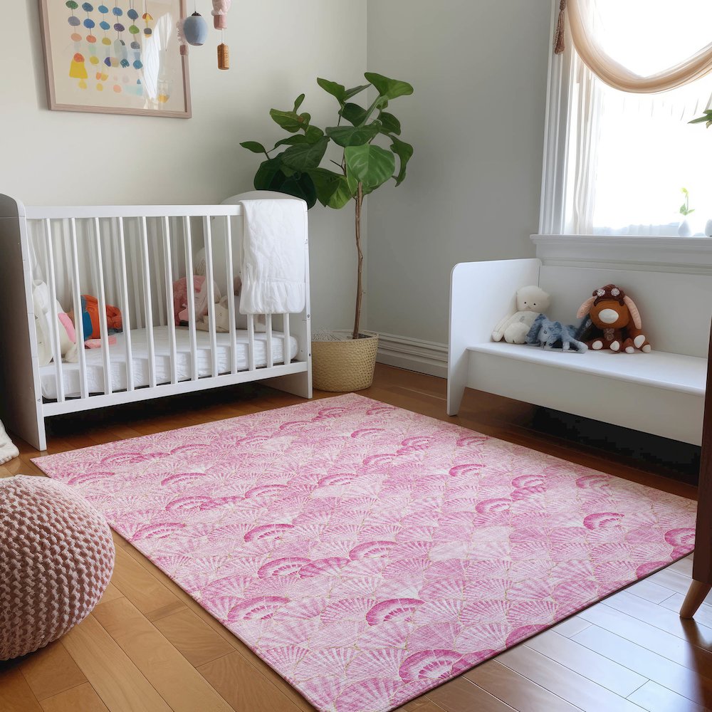 Premium Machine Washable Mayfield  Pink 9' x 12' Rug. Picture 5