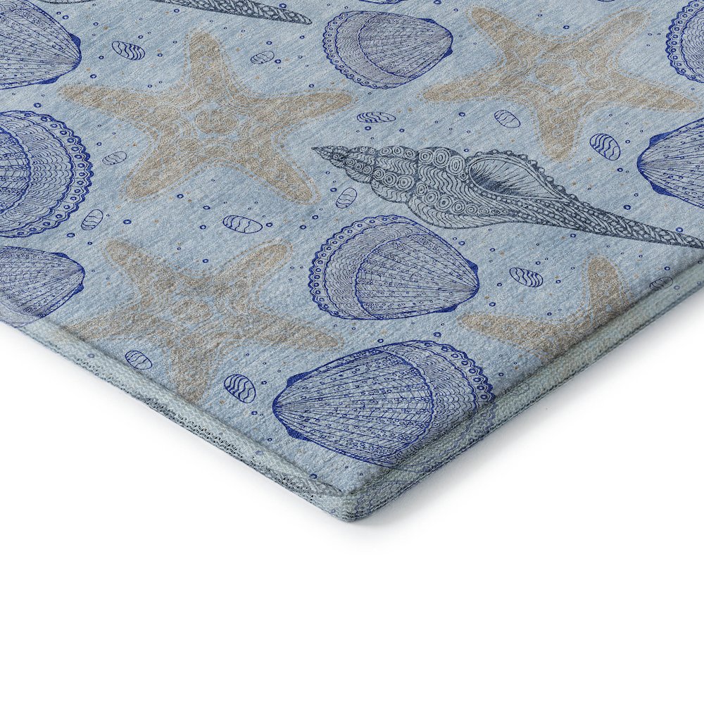 Premium Machine Washable Mayfield  Blue 5' x 7'6" Rug. Picture 3