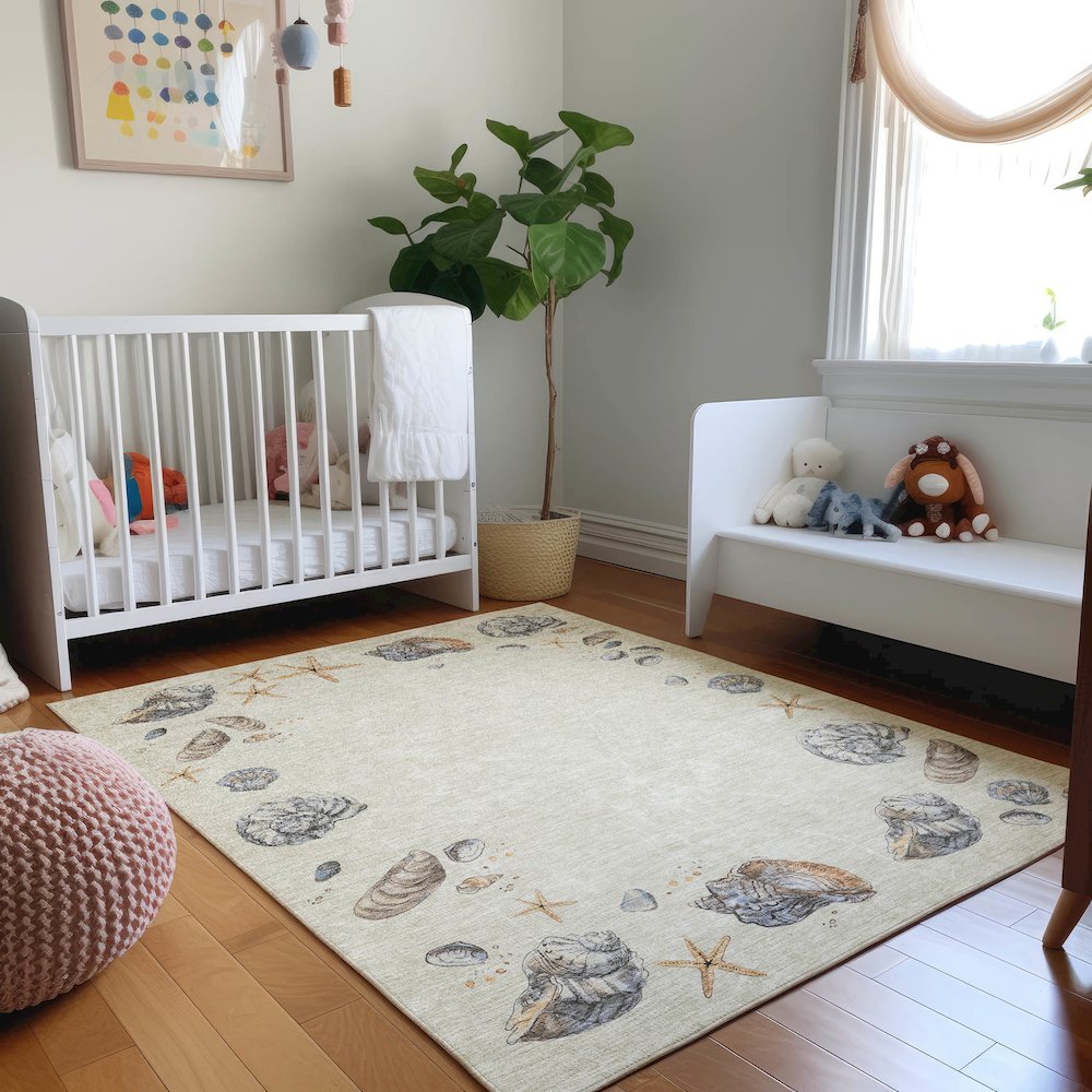 Premium Machine Washable Mayfield  Oyster 9' x 12' Rug. Picture 5