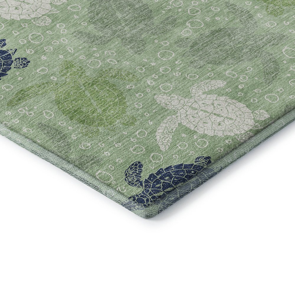 Premium Machine Washable Mayfield  Green 5' x 7'6" Rug. Picture 3
