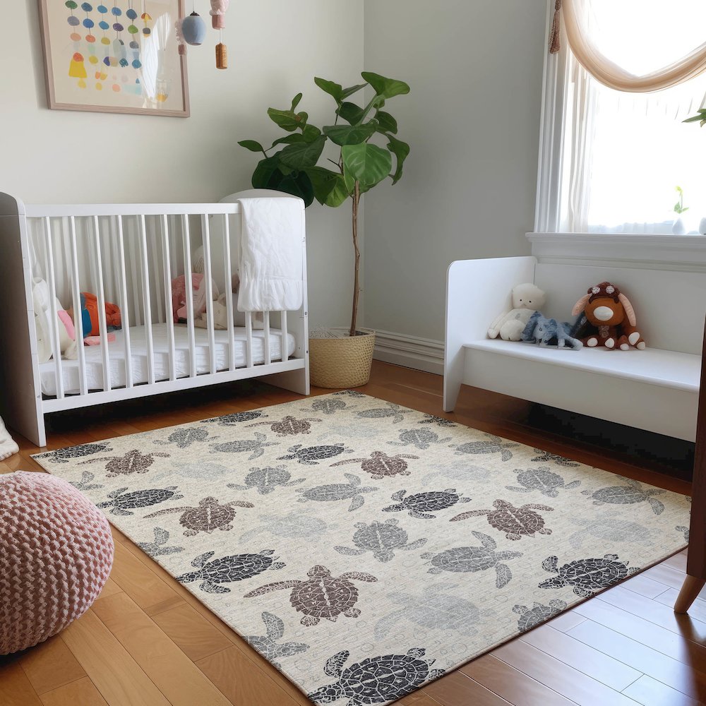 Premium Machine Washable Mayfield  Sand 9' x 12' Rug. Picture 5