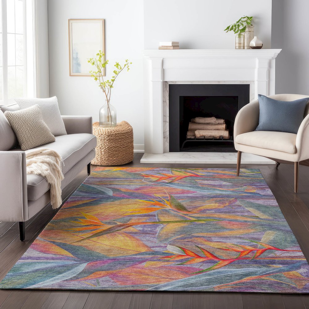 Premium Machine Washable Mayfield  Multi 9' x 12' Rug. Picture 6