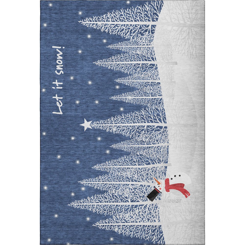 Premium Machine Washable Mayfield  Blue 9' x 12' Rug. Picture 1