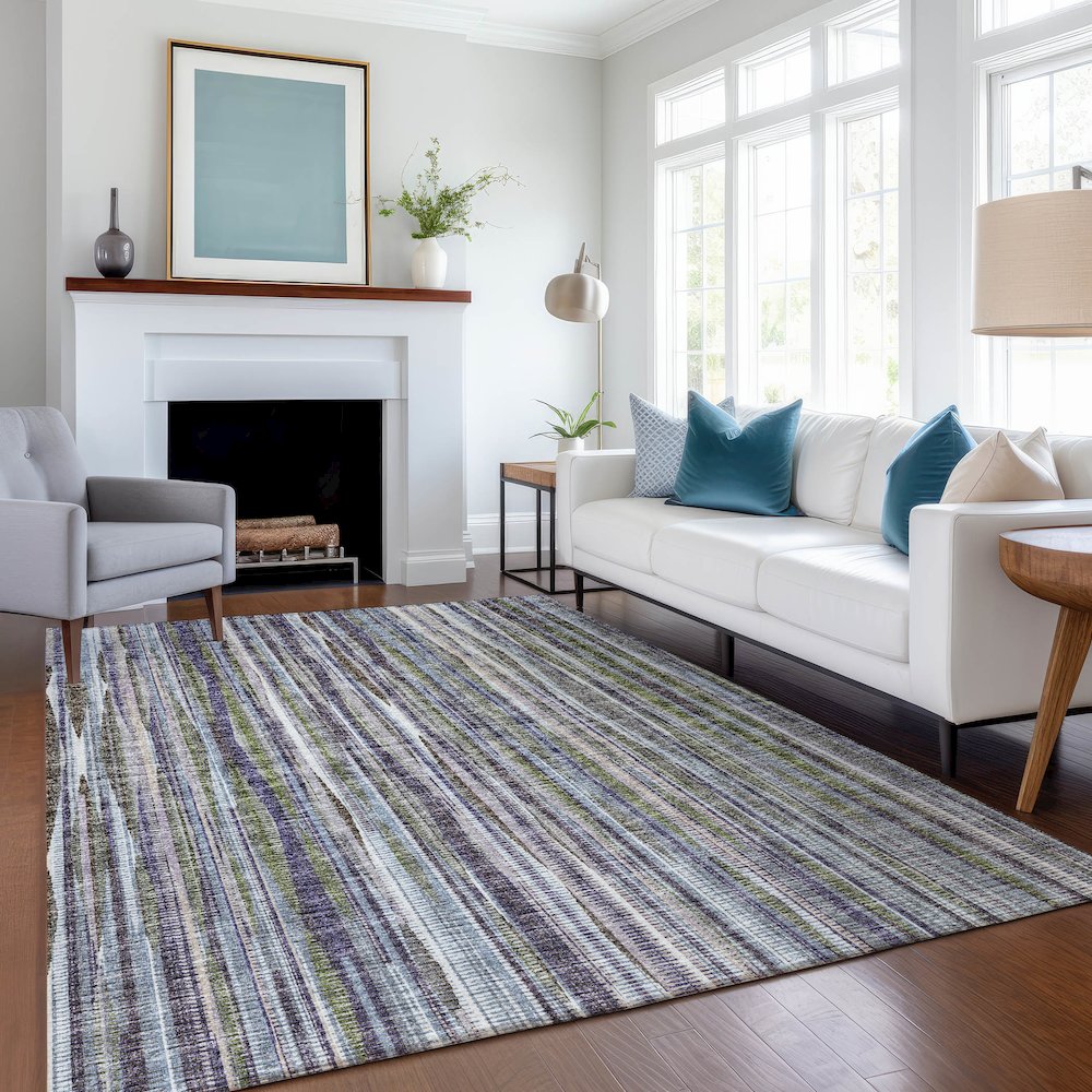 Premium Machine Washable Mayfield  Plum 9' x 12' Rug. Picture 5