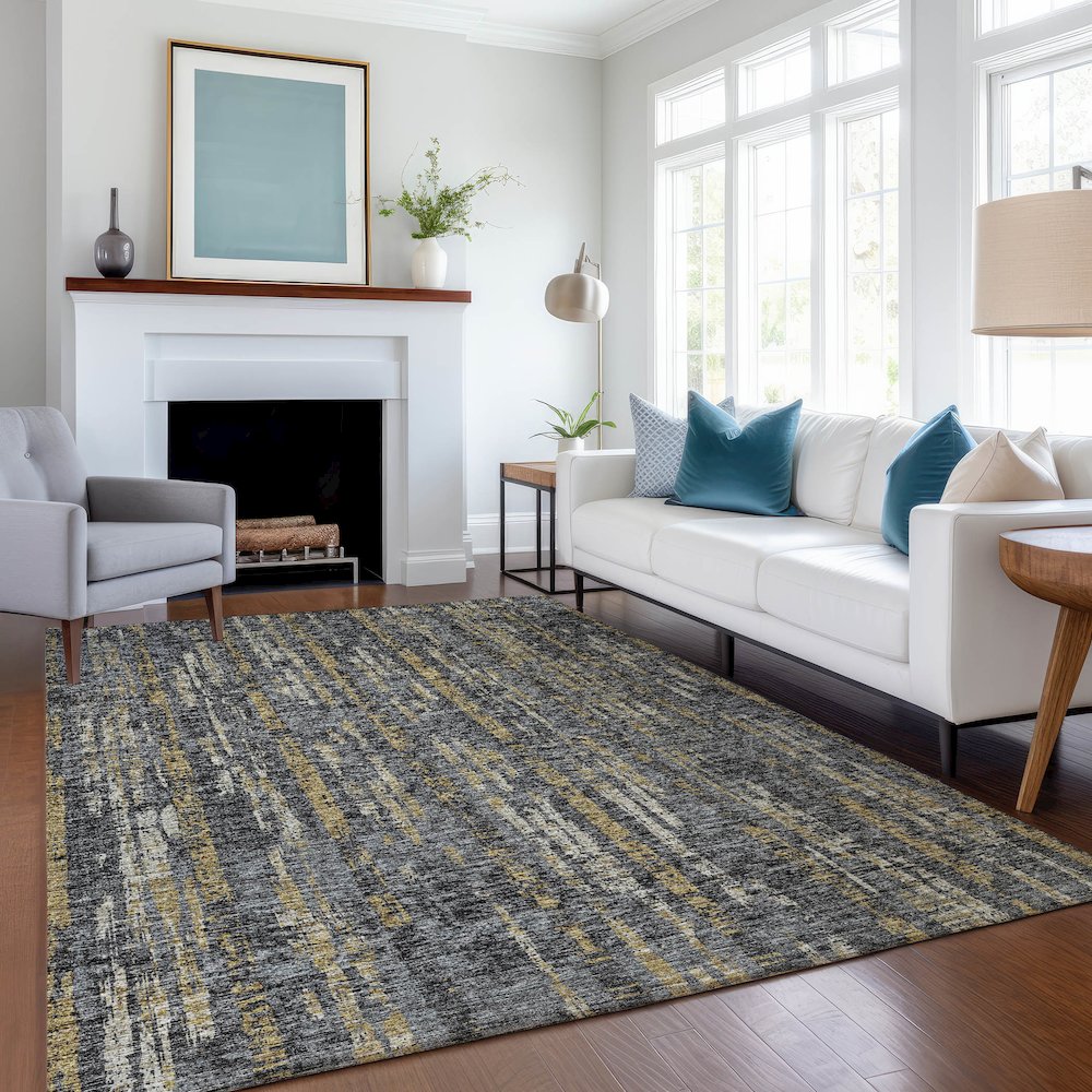 Premium Machine Washable Mayfield  Granite 9' x 12' Rug. Picture 5