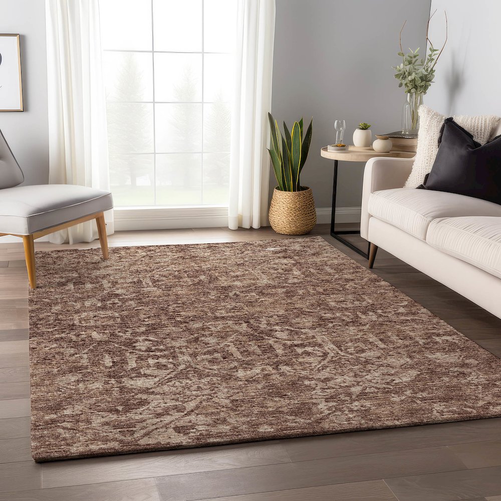 Premium Machine Washable Mayfield  Chocolate 9' x 12' Rug. Picture 5