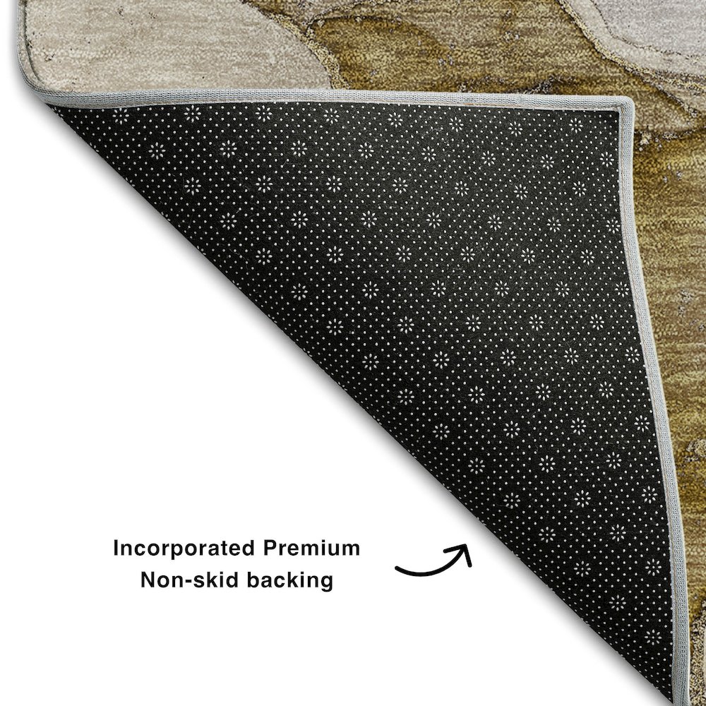 Premium Machine Washable Mayfield  Taupe 5' x 7'6" Rug. Picture 2