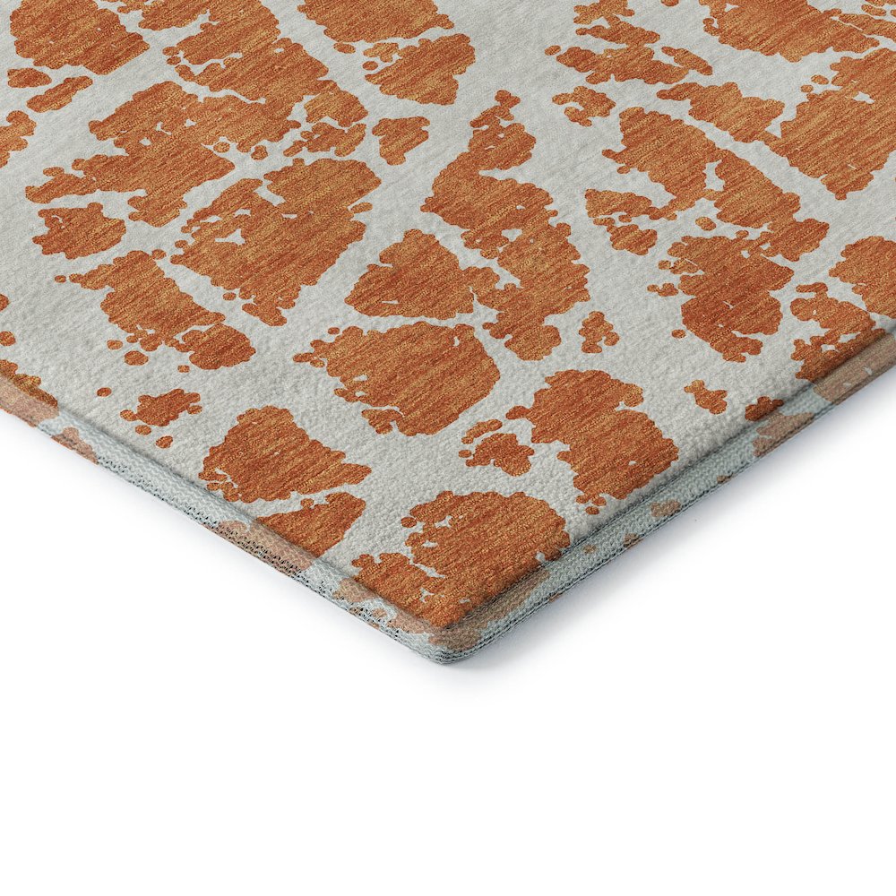 Premium Machine Washable Mayfield  Orange 5' x 7'6" Rug. Picture 3