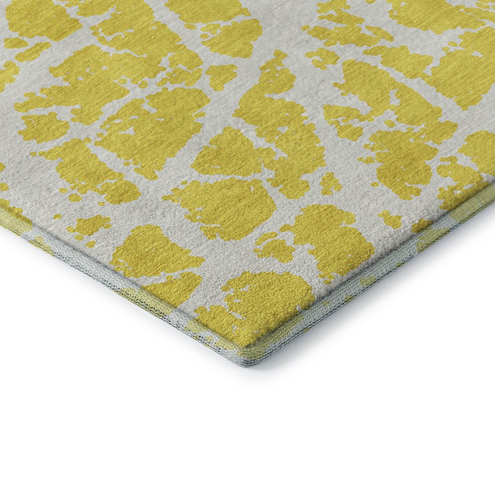 Premium Machine Washable Mayfield  Yellow 5' x 7'6" Rug. Picture 3