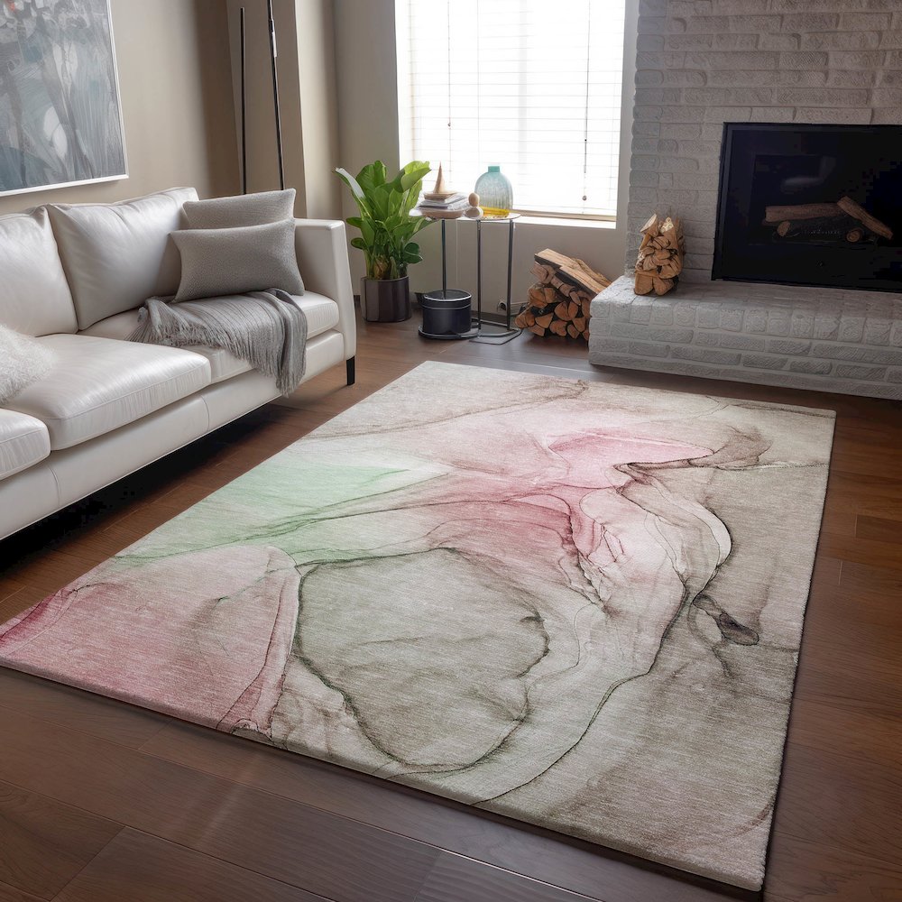 Premium Machine Washable Mayfield  Blush 9' x 12' Rug. Picture 6
