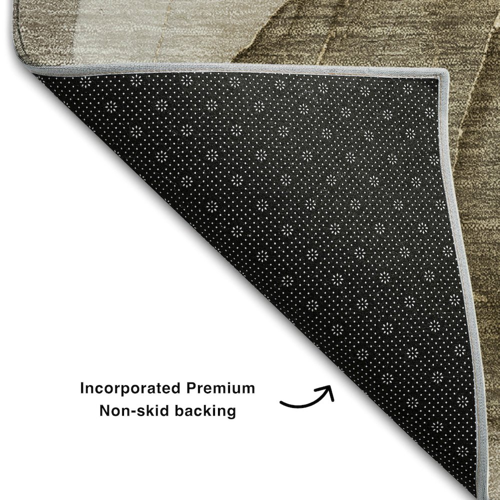 Premium Machine Washable Mayfield  Brown 5' x 7'6" Rug. Picture 2