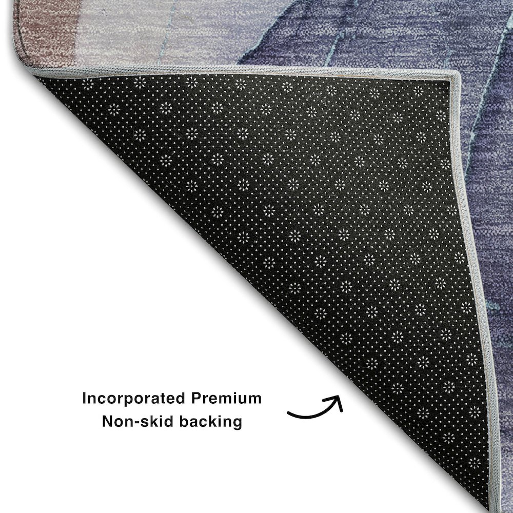 Premium Machine Washable Mayfield  Navy 5' x 7'6" Rug. Picture 2