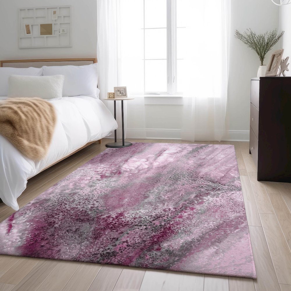 Premium Machine Washable Mayfield  Pink 9' x 12' Rug. Picture 5