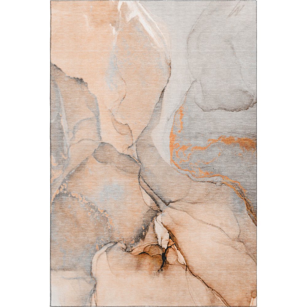 Premium Machine Washable Mayfield  Orange 9' x 12' Rug. Picture 1