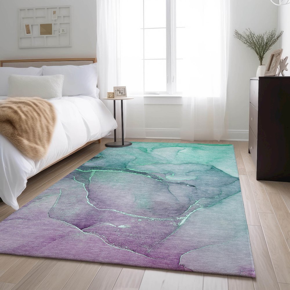 Premium Machine Washable Mayfield  Aloe 9' x 12' Rug. Picture 5