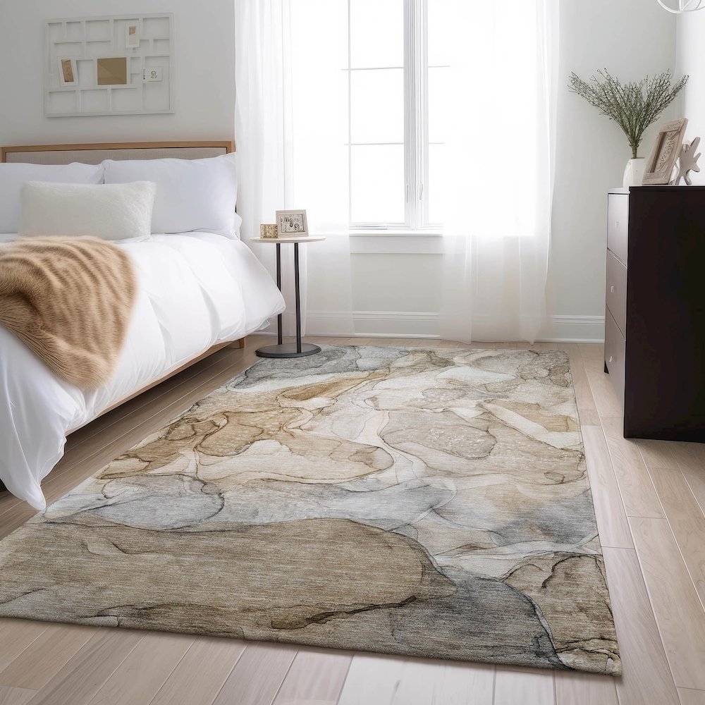 Premium Machine Washable Mayfield  Beige 9' x 12' Rug. Picture 5
