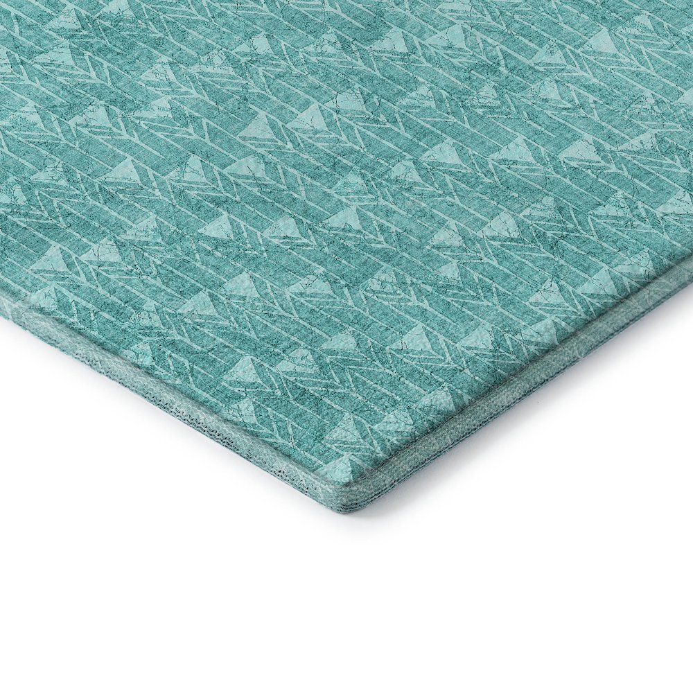 Premium Machine Washable Mayfield  Teal 5' x 7'6" Rug. Picture 3