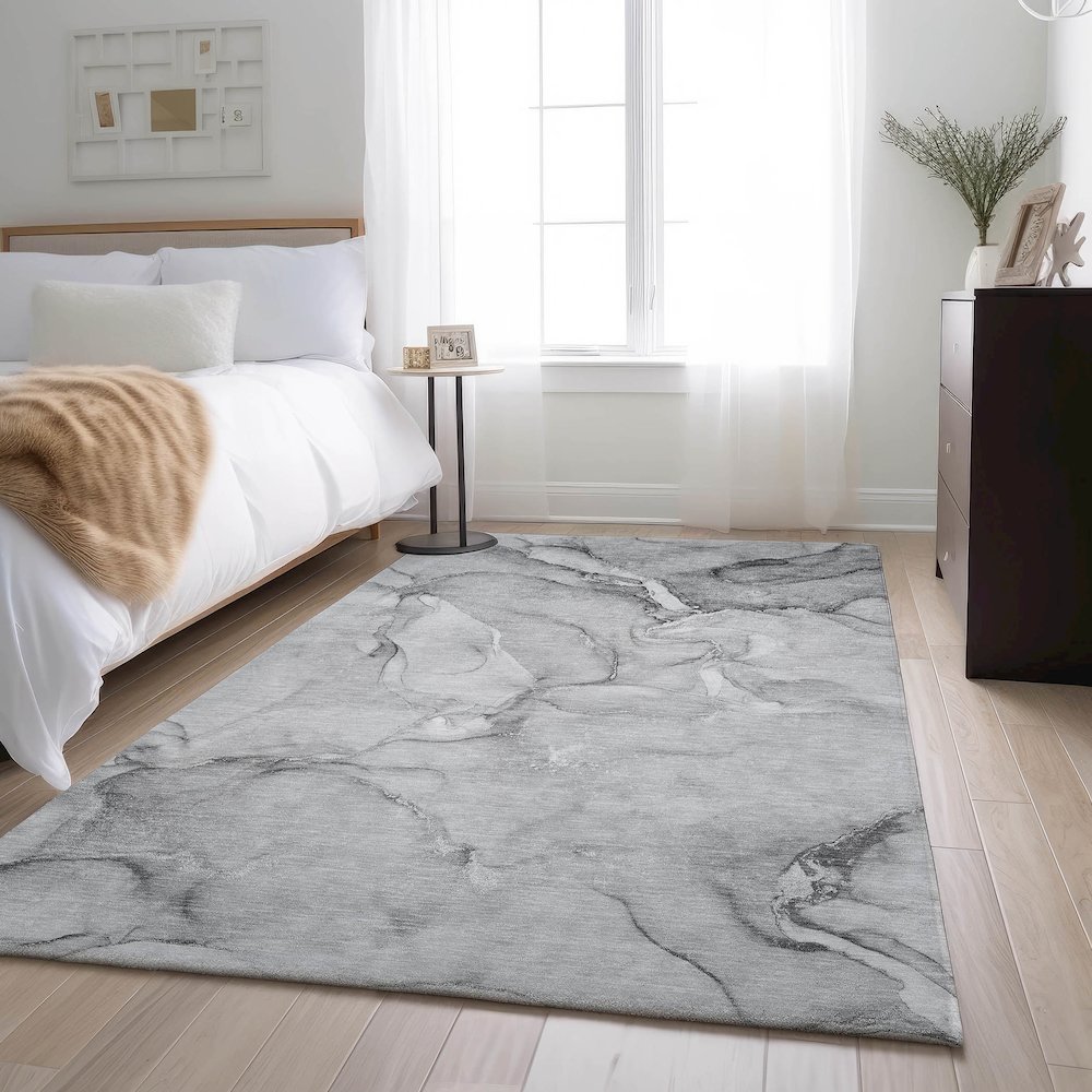 Premium Machine Washable Mayfield  Gray 9' x 12' Rug. Picture 5