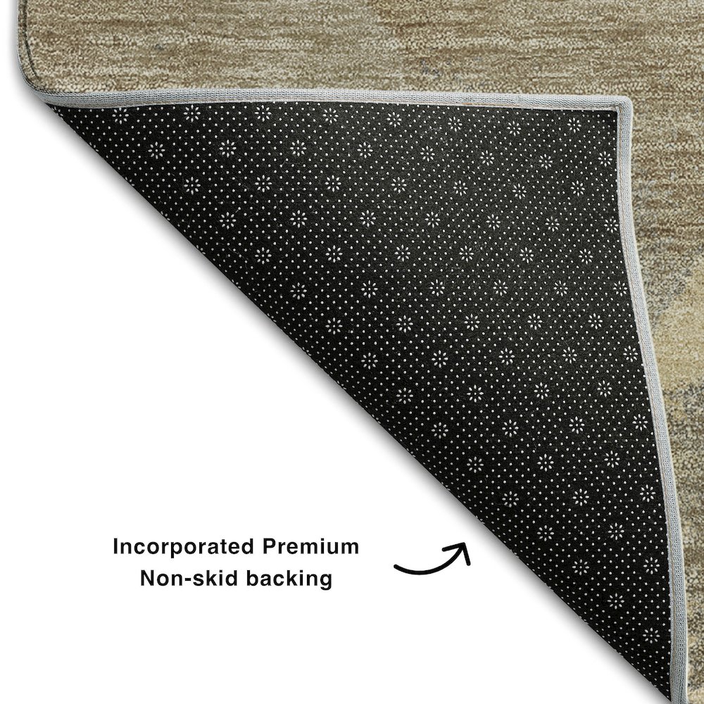 Premium Machine Washable Mayfield  Brown 5' x 7'6" Rug. Picture 2
