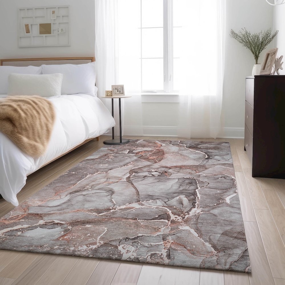 Premium Machine Washable Mayfield  Gray 9' x 12' Rug. Picture 5