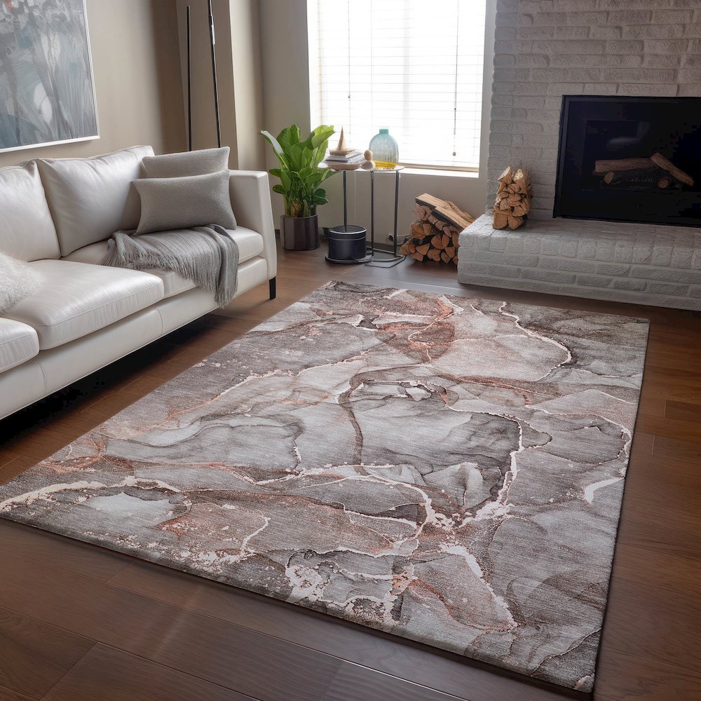 Premium Machine Washable Mayfield  Gray 9' x 12' Rug. Picture 6