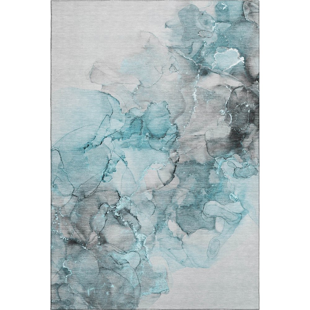 Premium Machine Washable Mayfield  Teal 9' x 12' Rug. Picture 1