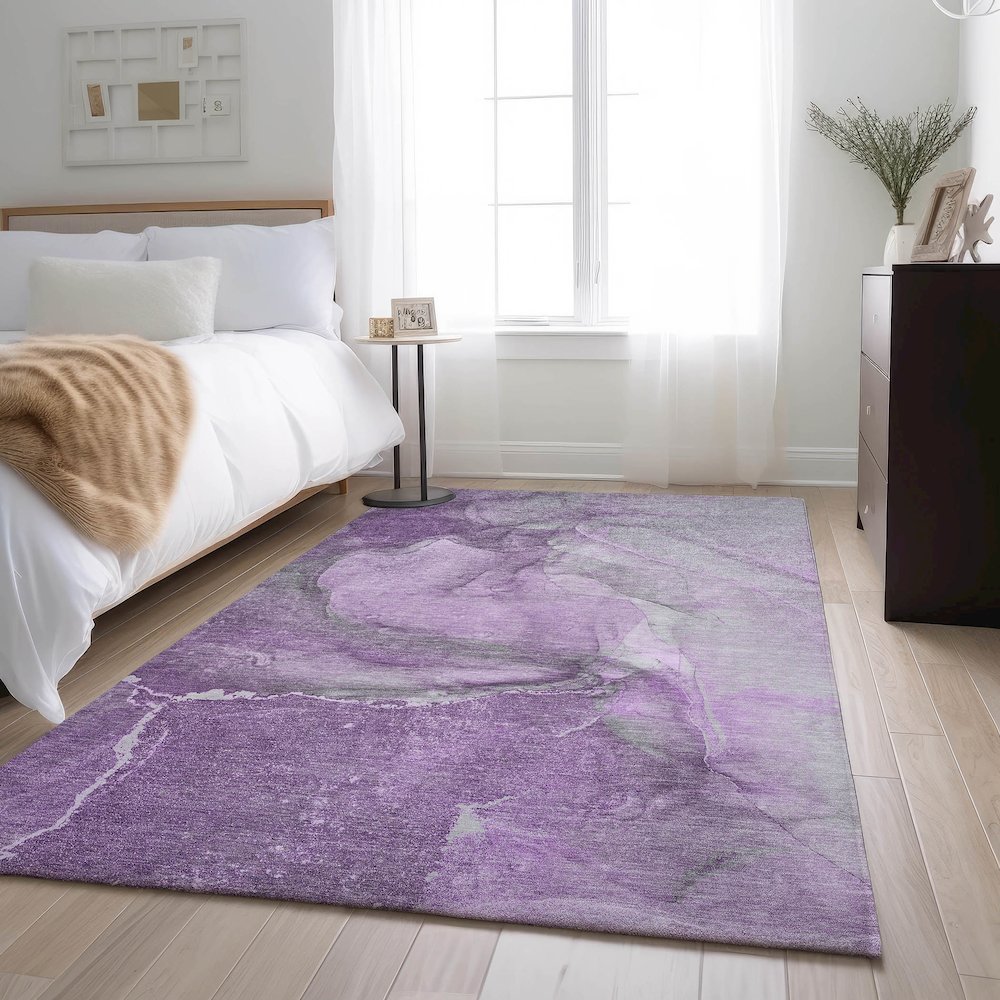 Premium Machine Washable Mayfield  Lilac 9' x 12' Rug. Picture 5