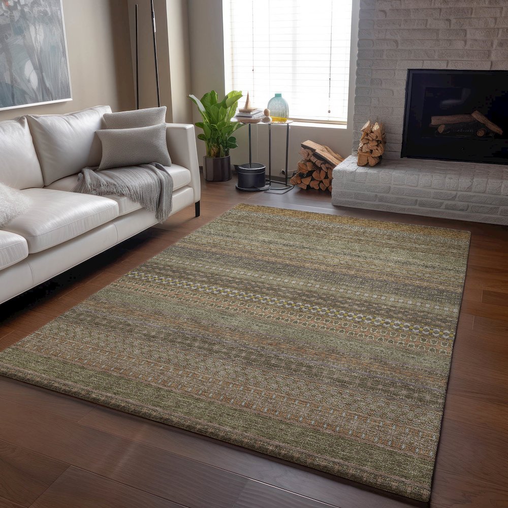 Premium Machine Washable Mayfield  Khaki 9' x 12' Rug. Picture 6