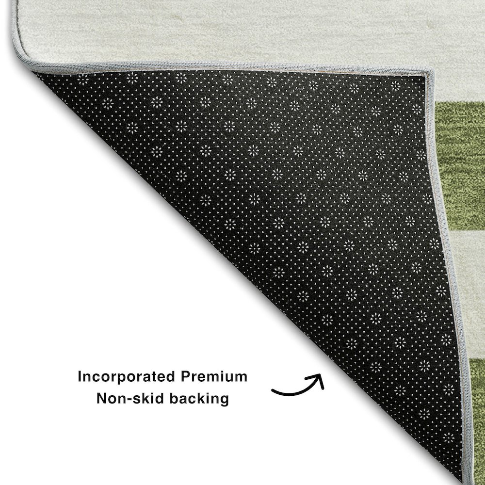 Premium Machine Washable Mayfield  Olive 5' x 7'6" Rug. Picture 2