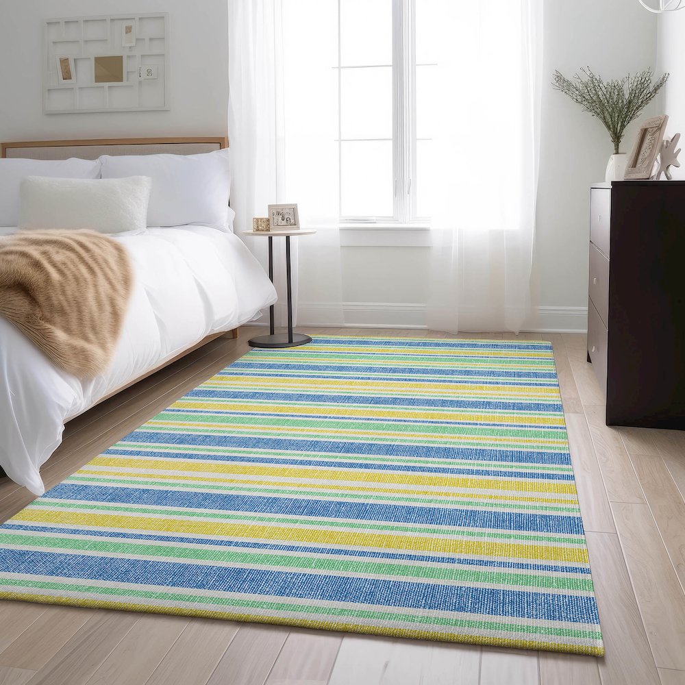 Premium Machine Washable Mayfield  Yellow 9' x 12' Rug. Picture 5