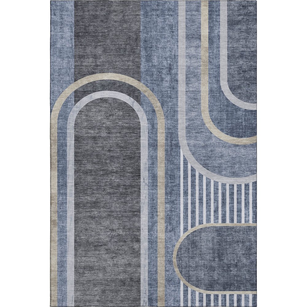 Premium Machine Washable Mayfield  Navy 9' x 12' Rug. Picture 1