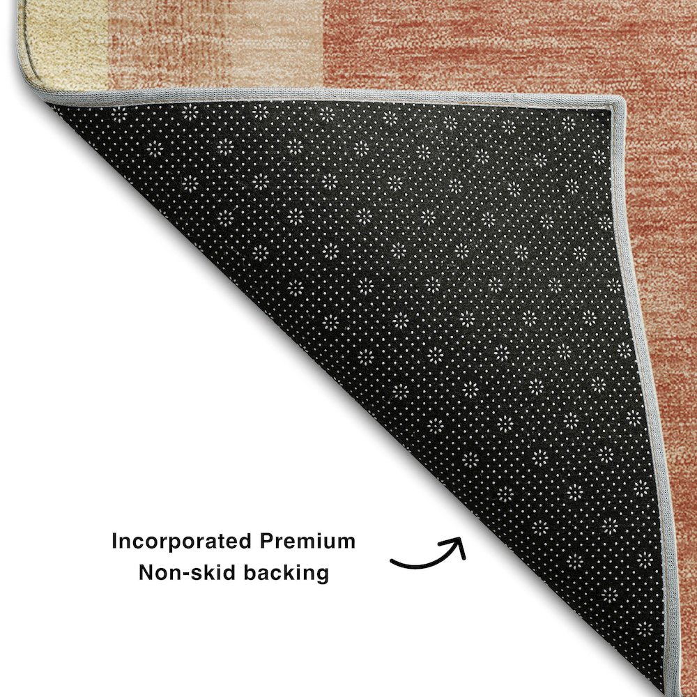 Premium Machine Washable Mayfield  Salmon 5' x 7'6" Rug. Picture 2