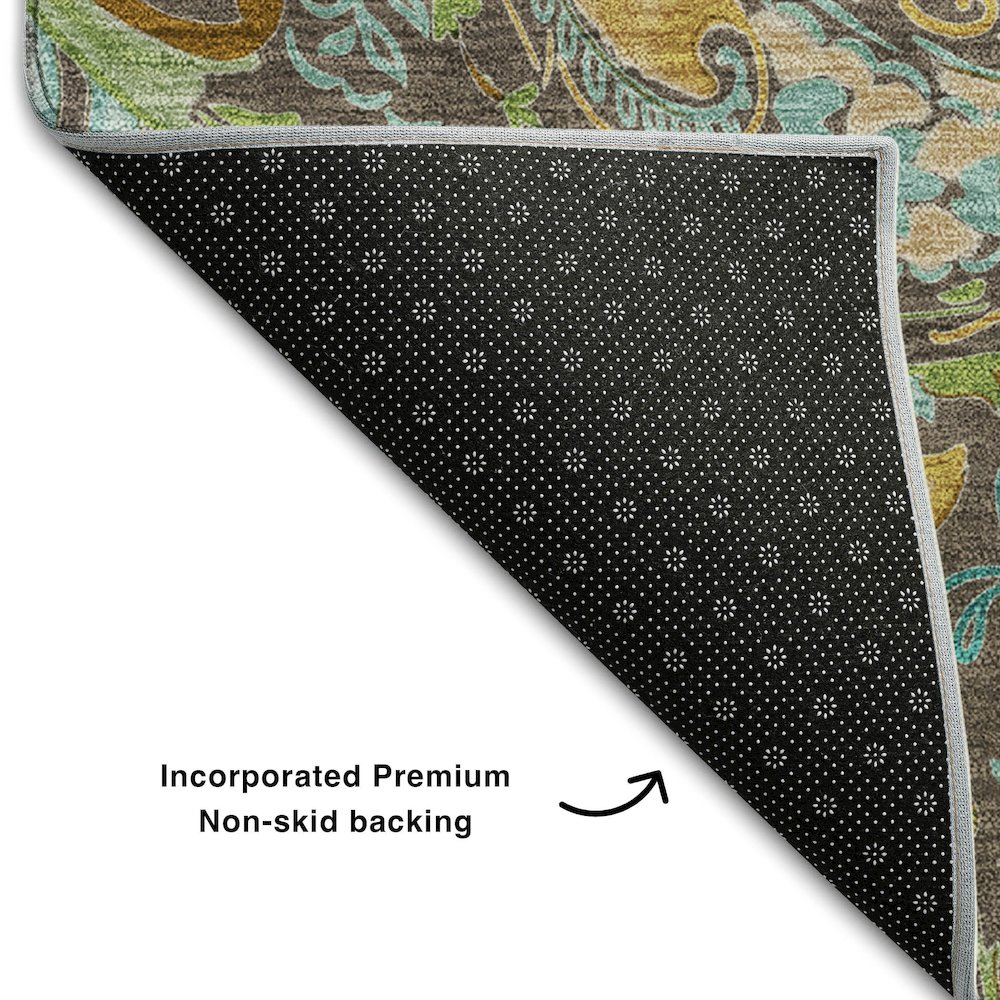 Premium Machine Washable Mayfield  Chocolate 5' x 7'6" Rug. Picture 2