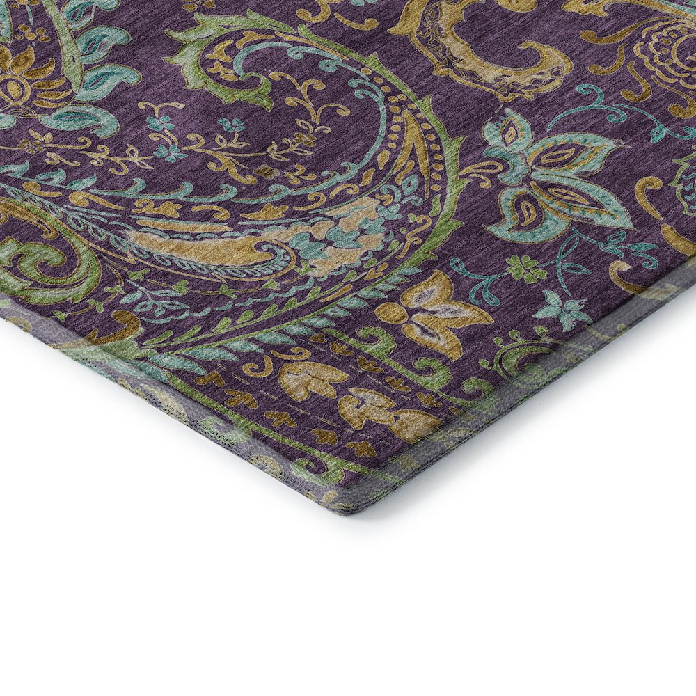 Premium Machine Washable Mayfield  Purple 5' x 7'6" Rug. Picture 3