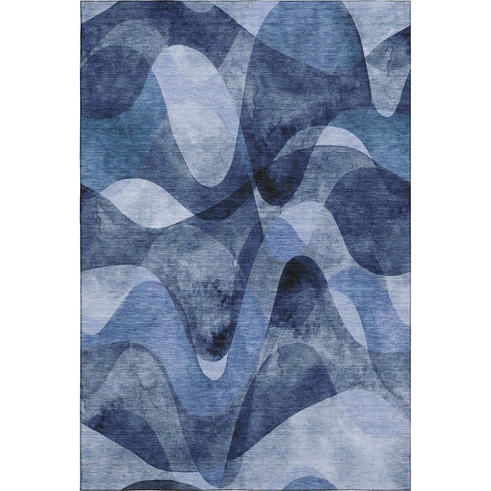 Premium Machine Washable Mayfield  Navy 9' x 12' Rug. Picture 1