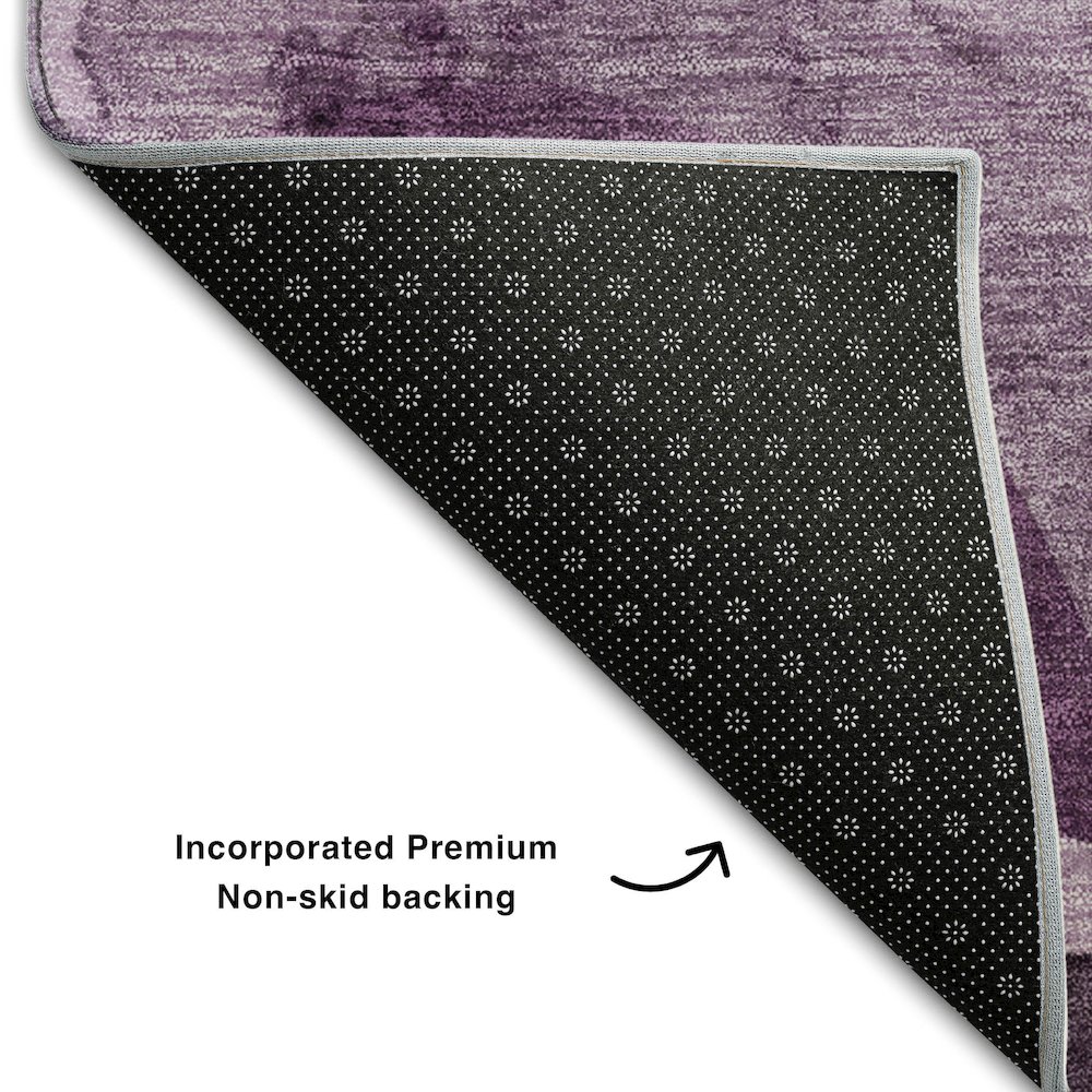 Premium Machine Washable Mayfield  Purple 5' x 7'6" Rug. Picture 2